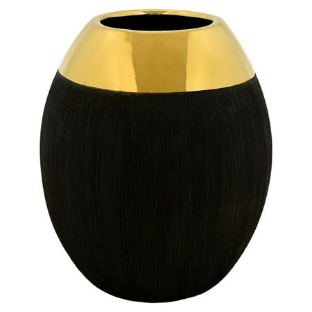 Black Ceramic Vase - Three Hands Black Ceramic Urn Vase