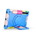 thumbnail image 2 of For Samsung Tab S8 / Tab S7 Tablet Tough Hybrid Rotating 360 Degree Kickstand - Rainbow/Blue, 2 of 3