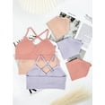 thumbnail image 3 of Livona Racerback Training Bra for Girls- 3 Pack Seamless Sports Bra, Padded Everyday Bra Bralette,Crop Cami Tank Top (6-14), 3 of 6