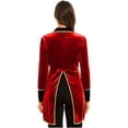 thumbnail image 2 of IEFIEL Womens Halloween Showman Costume Tailcoat Circus Ringmaster Velvet Tuxedo Jacket A Red S, 2 of 7