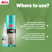 Akfix 710 Stone and Marble Fast Adhesive with Activator-2 Pack