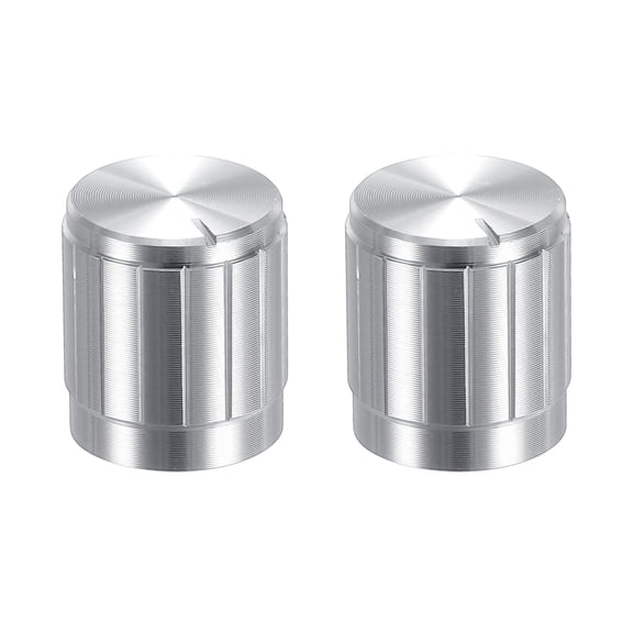 Uxcell Potentiometer Control Knob ABS Guitar Knobs for Electric Guitar 180 Degrees Aluminum Plastic Knob Silver 2PCS