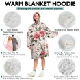 thumbnail image 5 of Wearable Oversized Blanket,Pioneer Flower Floral Print Pattern Wearable Blanket Hoodie for Adults,Cozy Hooded Blankets with Super Pockets,Super Warm Fuzzy Pullover for Women & Men, 5 of 6