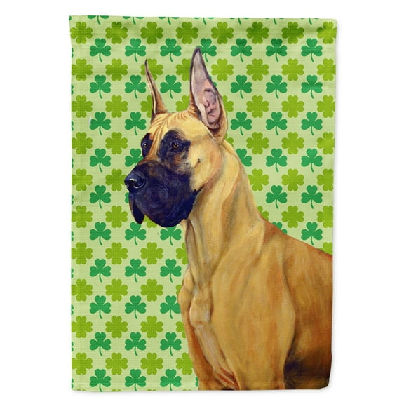 Carolines Treasures LH9175-FLAG-PARENT Great Dane St. Patricks Day Shamrock Portrait Flag  multicolor