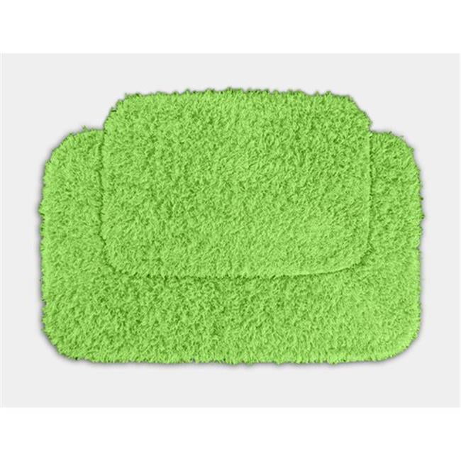 Garland Rug BEN2pc12 Jazz Shaggy Washable Nylon Bathroom 2 Piece Rug Set Lime Green Walmart