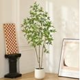 thumbnail image 3 of 6ft Large White Round Basin Maple Leaf Tree, Artificial Tree for Indoor Decor, 3 of 5