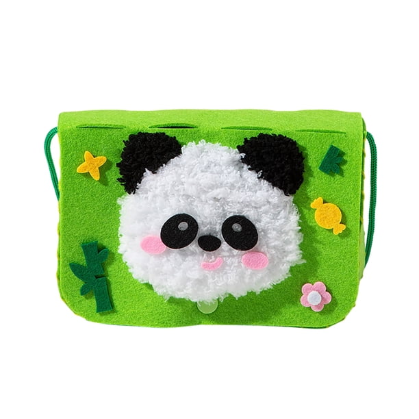 DIY Bordado Muñeca Set Caricatura Animal Costura Artesanía Kit Bolso Material Pack Obtener Un lindo bolso hecho a mano