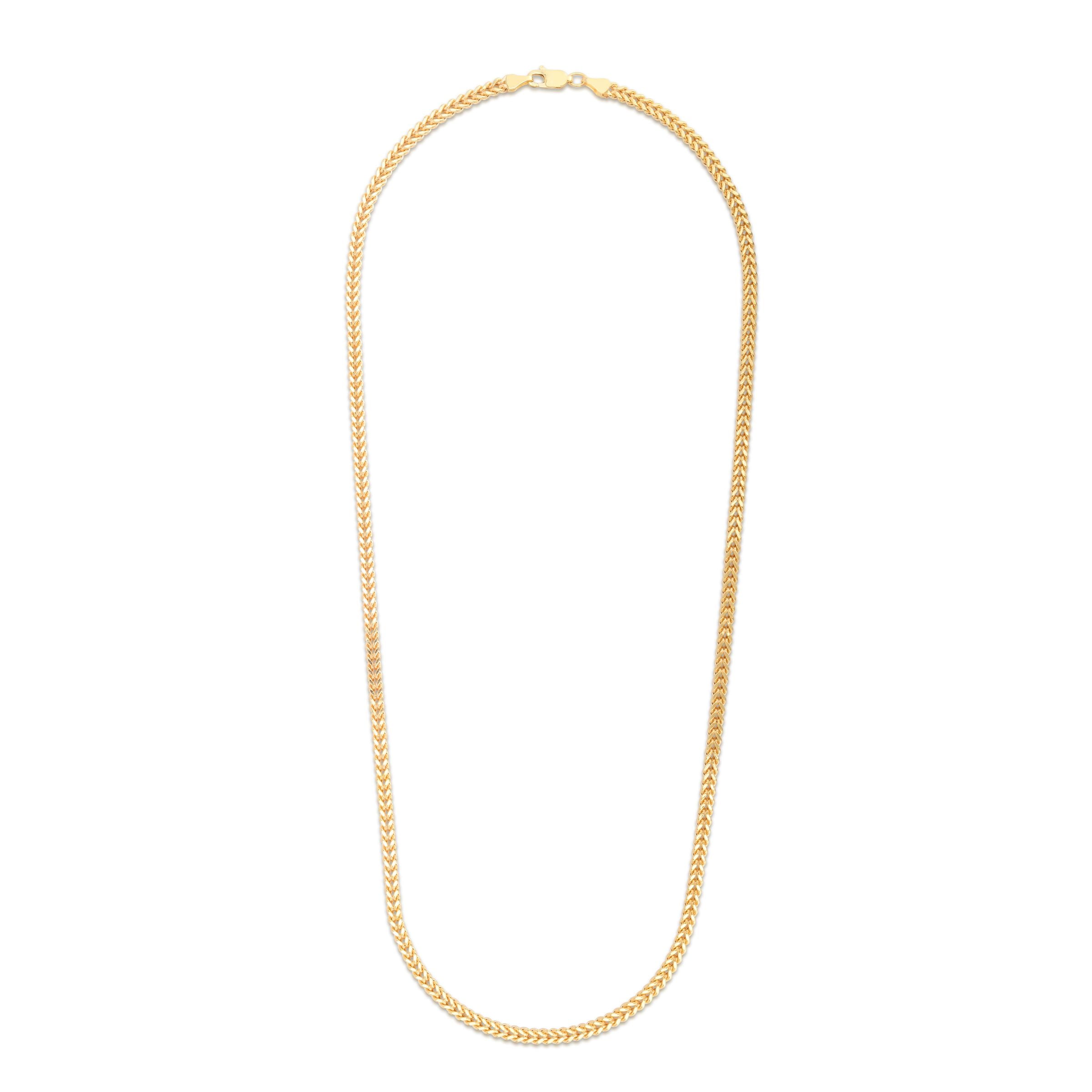 14K Yellow Gold 20in 3.2mm Square Franco Chain with Lobster Clasp