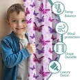 thumbnail image 3 of Blackout Kids Curtains,Pink Butterfly Purple Wing Pattern Childrens Insulated Curtains Set Of 2,Bedroom Essentials,Toddler Room Decor 52"x84", 3 of 5