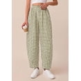thumbnail image 3 of PRETTYGARDEN Plaid Barrel Pants Women Summer Casual Loose Wide Leg Lounge Gingham Trousers Spring Fashion Beach Bottoms, 3 of 9