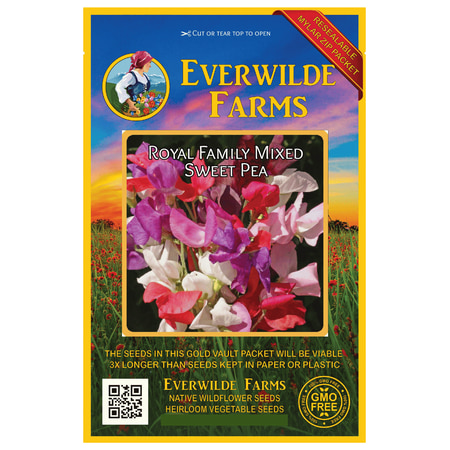 Everwilde Farms - 50 Royal Family Mixed Sweet Pea Garden Flower Seeds - Gold Vault Jumbo Bulk Seed