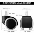 thumbnail image 5 of Office Chair Casters,replacement Wheels,anti-fall Function And Smooth Gliding,mute (5pcs/set,white), 5 of 5