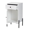 thumbnail image 3 of Baxton Studio Nefeli Mid-Century Transitional White Finished Wood and Black Metal 1-Drawer Storage Cabinet, 3 of 10