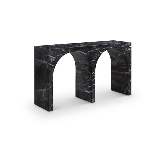 Meridian Furniture Faenza Black Marble Finish Console Table