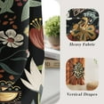 thumbnail image 5 of Boho Floral Blackout Curtains for Bedroom Windows, Plant Leaves Print Curtains for Living Room, Black Bohemian Dining Room Curtain Draperies 2 Panel Sets, 52" X 84", 5 of 6