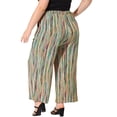 thumbnail image 4 of Pantalón De Salón De PierAncPaMujer, TalGrande, Estilo Boho Palazzo Verde 3X, 4 of 6