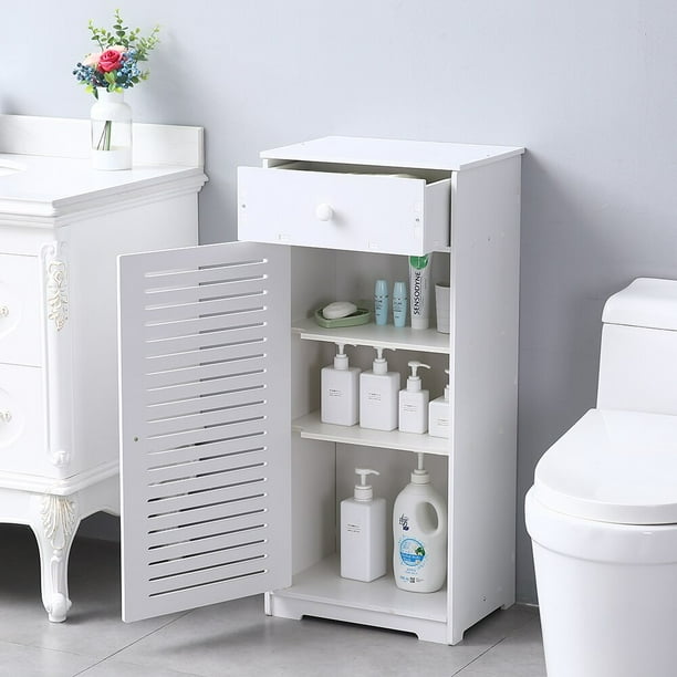 Single Door Floor Cabinet Bathroom Side Storage Organizer ...