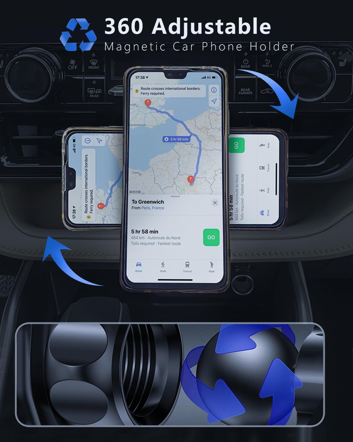 Phone Holder for Toyota Highlander 2020-2025,Car Phone Mount for Highlander 2020-2025 (NOT for Grand Highlander),Strong Magnetic Custom Fit for iPhone Mag Safe Case,Android Phones