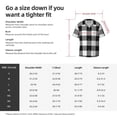 thumbnail image 5 of Balery White And Black Plaid Camisa Casual de Manga Corta con Botones para Hombre, Texturizada, Estilo Cubano, para Playa, Verano-Small, 5 of 5