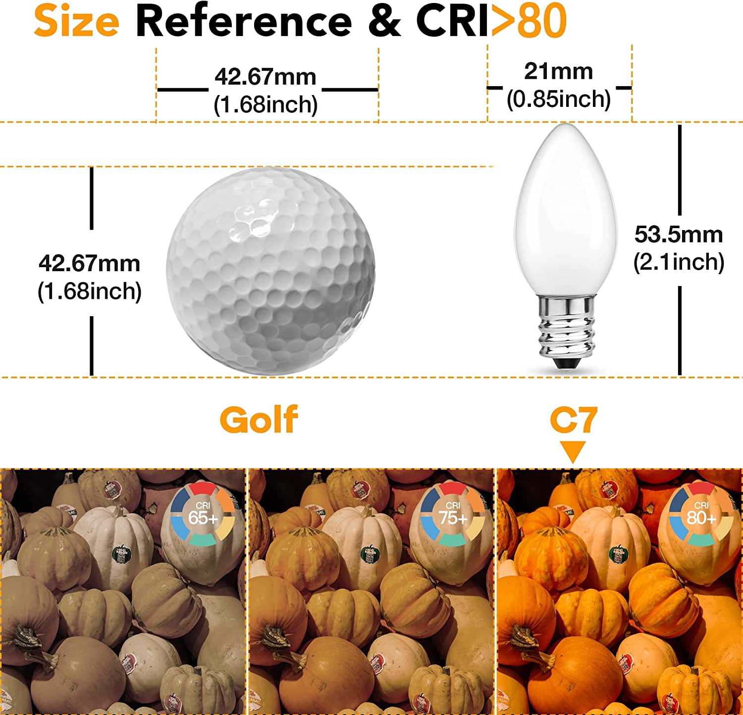 C7 Replacement LED Light Bulbs E12 Candelabra LED Light Bulbs 0.5W Equivalent 5W Warm White 2700K Low Lumens Small Milky White Led bulbs for Outdoor String Lights Non Dimmable, Pack Of 25