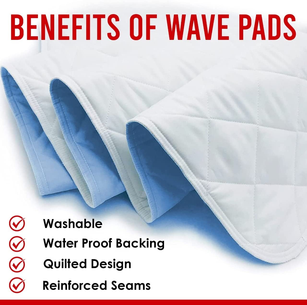 Heavy Absorbency Washable Underpads, Large Bed Pads, Incontinence Bed Pads, Reusable Pet Training Pads, Great for Dogs, Cats, Bunny & Seniors, Made in The USA