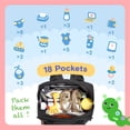 thumbnail image 4 of iniuniu Mochila para pañales, kit 4 en 1, grande, unisex, mochila de viaje impermeable para bebés, niños y niñas, con bolsa para pañales, cambiador lavable, estuche para chupete y correas para cocheci, 4 of 5
