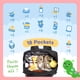 thumbnail image 4 of iniuniu Mochila para pañales, kit 4 en 1, grande, unisex, mochila de viaje impermeable para bebés, niños y niñas, con bolsa para pañales, cambiador lavable, estuche para chupete y correas para cocheci, 4 of 5