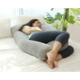 thumbnail image 3 of PharMeDoc Pregnancy Pillow with Velvet Cover - U Shaped Body Pillow - Full Body Maternity Pillow for Pregnant Women, 3 of 9