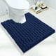 thumbnail image 1 of Alfombra de baño Yimobra en forma de U, lavable, 61 x 51 cm, color azul marino, 1 of 7