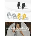 thumbnail image 4 of U7 Sterling Silver Angel Wing Stud Earrings Black Plated Hypoallergenic Adorned for Women Cute Studs Birthday Gift for Wife Daughter, 4 of 8