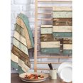 thumbnail image 2 of Farmhouse Teal Brown Kitchen Dish Towels for Drying Dishes Set of 4, Country Ombre Wooden Waffle Weave Microfiber Hand Tea Bathroom Towels Quick Dry & Absorbent Towel 15.7x23.6, 2 of 7