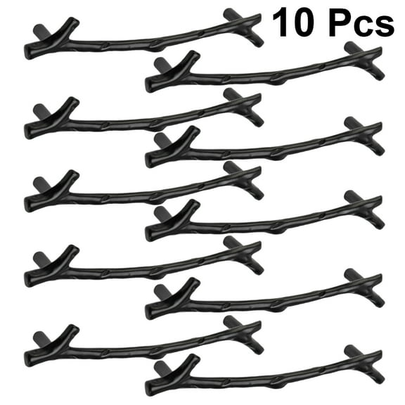 HONMEET Branches Shaped Cabinet Handles 10Pcs Black Alloy Pull Handles for Door Use Skid Resistant Design