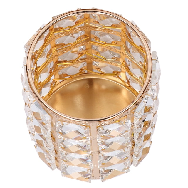 Glass Cosmetic Box, Stable Rounded European Style Glass Cosmetic Organizer For Bathroom Gold,Silver