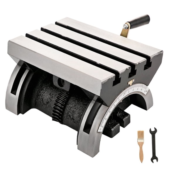 Milling Table 7x5 Inch Tilting Angle Plate - 0-90° Adjustable Swivel Milling Machine Table with 3 T-Slots & Crank Handle - Heavy Duty Grinding Table