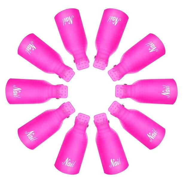 Vogacara 10 Uds. Clips de tapa de remojo de Arte de uñas de plástico Gel removedor de esmalte herramienta de envoltura líquido para la eliminación Type9 NO9 Vogacara CE1520-03B