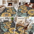 thumbnail image 6 of Sunflowers Rustic Area Rugs 8x10 for Living Room, Spring Summer Pastoral Flowers Black Non Slip Washable Rug Runner, Low Pile Indoor Floor Carpet Mat Bathroom Rugs for Bedroom, Kids Room, 6 of 9