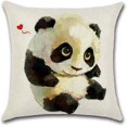 thumbnail image 4 of Juego de 4 fundas de almohada CHAO de lino y poliéster 45x45cm panda, 4 of 5
