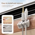 thumbnail image 5 of White Desk Cable Organizer Clips - Set of 5 - Silicone Cable Tidy Fixed Adhesive Cable Clip Holder Desk Cord Storage for Charger/Mouse/Headphone/Phone Cables, 5 of 5