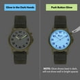 thumbnail image 6 of Bandini Mens Glow Watch - 2 Piece Nylon Band - 38mm Analog Men's Easy to Read Wrist Watch with Light, Light Up Watches, Quartz, White Dial, Big Numbers, Glow in the Dark Hands - Silver Tone / Black, 6 of 6