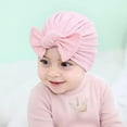 thumbnail image 3 of 6 Pack Soft Stretchy Turban Hats with Knotted Big Bow Caps Beanies Bonnets Headwraps Hair Accessories for Baby Girls Infants Toddlers Kids, 3 of 4