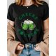 thumbnail image 1 of St. Patrick'S Day Drinking Lucky Clover Graphic Print Stylish Casual Short Sleeves, Summer Fit Fit, Camisetas de verano para mujer, manga corta, cuello redondo, casual, lindo, con gráficos, camisetas, 1 of 6
