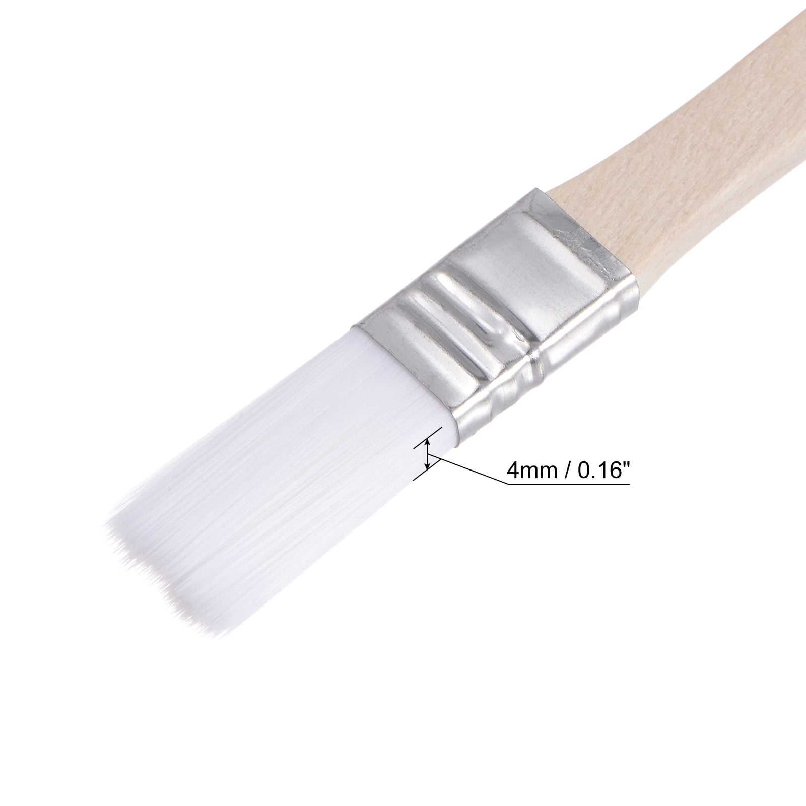 Unique Bargains Natural Bristle with Wood Handle Tool Width Small Paint Brush White 0.5"