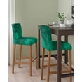 thumbnail image 2 of Green Marble Bar Stool Covers Set of 2, Modern Farmhouse Gradient Abstract Fluid Art Stretch Bar Chair Covers with Backs, Removable Pub Counter Height Chair Cover for Kitchen Dining Room Cafe, 2 of 7