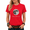 Red, variant on GIFFIMY Women's Serene Lunar Graphic Short Sleeve T-Shirt Black Regular Fit Everyday Top
