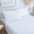 thumbnail image 3 of MoonxHome Fundas de almohada con volantes, paquete de 2 fundas de almohada con bordes con volantes, 100% microfibra cepillada, tamaño estándar, fundas de almohada con cierre de sobre (20 x 26 pulgadas, 3 of 5