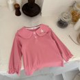 thumbnail image 6 of Jinhomg Toddler Kids Girl Fall Tops Cute Rabbit Print Long Sleeve T Shirts Lightweight Comfy Button Up Warm Tees 90 off Clearance Sale Pink 6Y, 6 of 7
