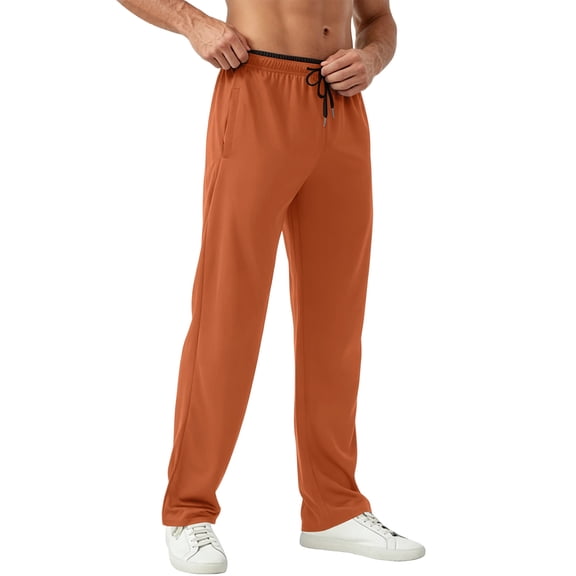 Men's Elastic Waist Straight Leg Sweatpants Loose Fit Casual Workout Pants with Pockets Multi-Color Soft Lightweight Lounge Trousers for Daily Sports