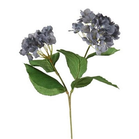 Distinctive Designs DP-800-GYBL DIY Flower Antique New Gray Blue Hydrangea x 2 with 5 Leaves - Pack of