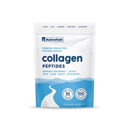 NativePath Collagen Peptides Protein - Hydrolyzed Type 1 & 3 Collagen Powder for Skin Hair Nails - Collagen Powder for Skin - 19.8 oz (56 Servings)
