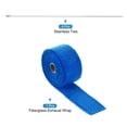 thumbnail image 3 of Fiberglass Exhaust Wrap Tape, 2" x 16' Blue Header Heat Wrap with 4 Stainless Ties for Hot Rods Motorcycle, 3 of 6